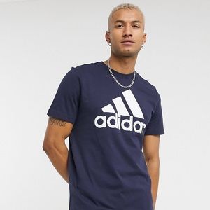 NWT Men’s Size Large Adidas Amplifier Tee 100% Cotton In Navy & White